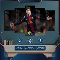 Tranh Tráng Gương Cầu thủ MESSI cực chất, chất liệu mika gương bồi fomex 5mm dán tường, có keo dán sẵn 2 mặt