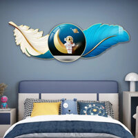 Tranh Tráng Gương Decor Đèn Led Lông Vũ Cao Cấp Treo Phòng Khách,Treo Phòng Ngủ,Spa