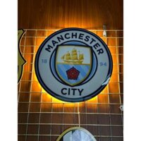Tranh Tráng Gương Đèn LED Cao Cấp CLB Manchester City Decor Phòng VIP