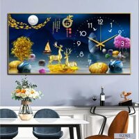 Tranh tráng gương, kết hợp đồng hồ xem giờ, Trang hoàng nhà cửa siêu đẹp- Động cơ kim trôi không gây tiếng ồn