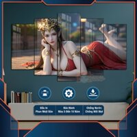 Tranh Tráng Gương Mỹ Đỗ Toa Siêu nét, chất liệu mika gương bồi fomex 5mm dán tường, có keo dán sẵn 2 mặt