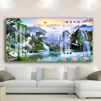 Tranh Tráng Gương Pha Lê Treo Tường Hiện Đại _ Tranh Sơn Thủy Đẹp