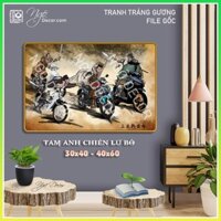 [Tranh Tráng Gương] TAM ANH CHIẾN LỮ BỐ chế vô tri hài hước | Tranh vô tri TAM ANH CHIẾN LỮ BỐ cưỡi xe máy | Decor Hài H