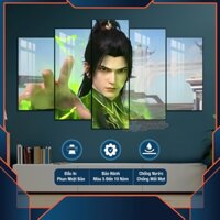 Tranh Tráng Gương Tiêu Viêm cực chất, chất liệu mika gương bồi fomex 5mm dán tường, có keo dán sẵn 2 mặt