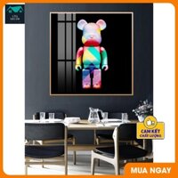 Tranh Tráng Gương Treo Tường Chú Gấu bearbrick, Tranh Treo Tường Phòng Khách, Phòng Game, Shop Quần [LTQ-45]