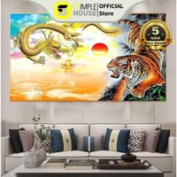 Tranh Tráng Gương Treo Tường Long Tranh Hổ Đấu, Trang Trí Phòng Khách/ Phòng Làm Việc/ Làm Quà Tặng - Simplehouse .