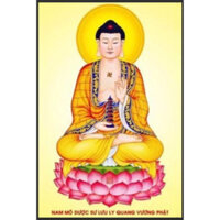 Tranh tráng gương treo tường Phật Dược Sư - Tranh treo phòng thờ, làm quà tặng - Kích thước 40x60cm