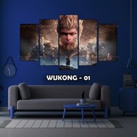 Tranh Tráng Gương Wukong( 01 - 25), Dán tường cán Formex 5mm Bộ 5 Tấm, decor phòng ngủ, phòng khách