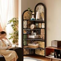 Tranh trang trí phong cách trung cổ phòng khách tủ tivi cạnh tủ góc tủ trưng bày kệ retro tủ hình tam giác