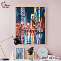 Tranh trang trí tự tô màu theo số NL ART Đường phố Nhật lên đèn DP4287