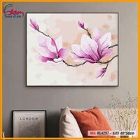 Tranh trang trí tự tô màu theo số GAU hoa mộc lan HL4297