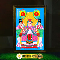 Tranh Treo Phòng Thờ Chúa Tiên Chúa Ngọc Có Đèn CHÂN THIỆN MỸ, Trang Trí Bàn Thờ Phật Treo Tường DCTCN-03