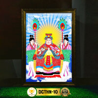 Tranh Treo Phòng Thờ Cửu Thiên Huyền Nữ Có Đèn CHÂN THIỆN MỸ, Trang Trí Bàn Thờ Phật Treo Tường DCTHN-10