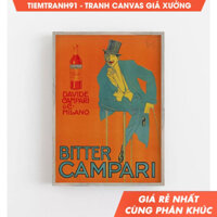 Tranh treo tường, Bitter Campari Print, Beverage Print, Bar Decor Print, Antique Illustration, tặng kèm đinh treo.