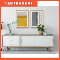 Tranh treo tường | Bộ 2 tranh Mustard Wall Art, Set of 2 Abstract Prints, Original Minimalist Printable Art