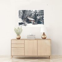 Tranh treo tường canvas 30x39 căn nhà tuyết