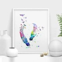 Tranh treo tường canvas lông vũ 40x50