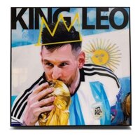 Tranh treo tường cầu thủ bóng đá Messi, kèm khung gỗ, Tranh Canvas decor phòng ngủ