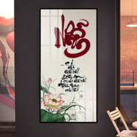 Tranh Treo Tường Chữ Nhẫn Thư Pháp - Tranh Laminate Tráng Gương