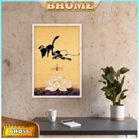 Tranh Treo Tường Chữ Thư Pháp - Chữ Nhẫn Hoa Sen ( Đã Có Khung )