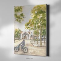 Tranh treo tường Cotton Canvas chất lượng cao | Góc phố Vũng Tàu xưa | Artwork độc quyền SVT05