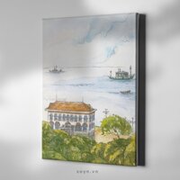 Tranh treo tường Cotton Canvas chất lượng cao | Góc phố Vũng Tàu xưa | Artwork độc quyền SVT09