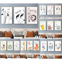 Tranh Treo Tường Đáng Yêu Cho Các Bé, Tranh Hoạt Hình Ngộ Nghĩnh Treo Trang Trí Tường, Tranh Cho Trẻ Em Siêu Dễ Thương