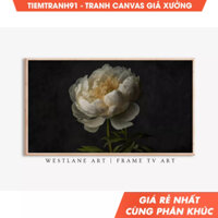 Tranh treo tường, Dark Moody Painting Peony Botanical Frame TV Art Vintage Decor Samsung TV Art TV329. (35)