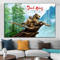 Tranh treo tường đơn ngang Thánh Gióng Dân Gian - tỷ lệ 2:3-7