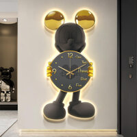 Tranh Treo Tường Đồng Hồ Đèn Led 3D Mickey Trang Trí Phòng Khách , Qùa Tặng M14