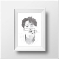 Tranh treo tường 🎨 Free Ship 🎨 Tranh chân dung diễn viên, người mẫu Tuấn Trần vẽ số hóa bằng bút bi