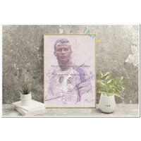 Tranh treo tường 🎨 Free Ship 🎨 Tranh vẽ số hóa bằng bút bi [ 4 màu ] chân dung cầu thủ Ronaldo