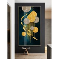 Tranh treo tường hiện đại trừu tượng đàn cá tài lộc bóng kiếng hoặc vải canvas 202101030842278598888