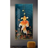 Tranh treo tường hiện đại phong thủy hình Cá tài lộc  bóng kiếng hoặc vải canvas ooopic_23738968