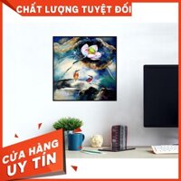 Tranh treo tường hoa sen và chim bói cá