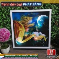 Tranh treo tường [HOT] tranh phòng ngủ, phòng khách. Sử dụng đèn led, hiệu ứng ánh sáng thay đổi màu sắc.