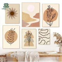Tranh treo tường Khung tranh vải đường nét trừu tượng phong cách Bohemia
