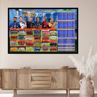 Tranh Treo Tường Laminate Tráng Gương Tường VIP - Tranh Treo Tường Lịch Thi Đấu Euro 2024 - 60x90cm