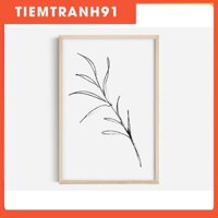 Tranh treo tường | Line art-Abstract Black Leaf Printable, Floral Wall Art 73 , tranh canvas giá rẻ