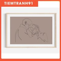 Tranh treo tường | Line art-Fine Line Couple Print, Romantic 49 , tranh canvas giá rẻ