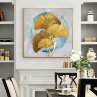 Tranh treo tường mẫu tranh lá rẻ quạt tranh canvas tranh in có sẵn tranh treo phòng khách Decor Tường