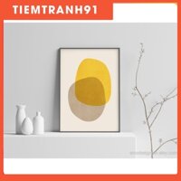 Tranh treo tường | Mustard and Beige Organic Shapes Wall Art, Yellow Beige Prints