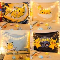 Tranh treo tường nền Pokémon Pikachu trang trí phòng trẻ em đầu giường