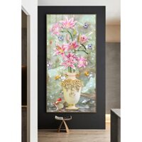 Tranh treo tường nghệ thuật bình hoa ly hồng bóng kiếng hoặc vải canvas Binh hoa 120x240 cm 13-1-2021