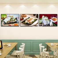 Tranh treo tường phở cuốn trang trí decor quán nhà hàng kèm đinh treo