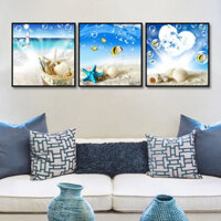 Tranh Treo Tường Phong Cảnh Bãi Biển Và Vỏ Sò