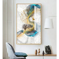 Tranh treo tường phòng khách, phòng ngủ -Tranh treo 1 tấm dọc M26408 Gỗ MDF cao cấp phủ kim sa Chống ẩm mốc, mối mọtBo viền góc tròn - 40x60cm