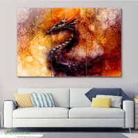 Tranh Treo Tường Rồng Nghệ Thuật 12 (3 tấm 40×60 cm)