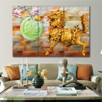 Tranh Treo Tường Rồng Nghệ Thuật 17 (3 Tấm 40x60 Cm)