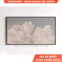 Tranh treo tường, Samsung Frame TV Art Cloud Painting  Country Farmhouse Decor, tặng kèm đinh treo. (258)